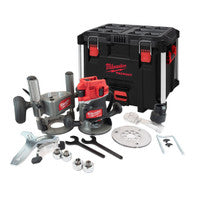 Milwaukee M18 FR12KIT-0P 18V 1/2" Brushless Variable Speed Router with a Packout Carry Case & 2x Bases (Body Only)