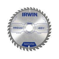 Irwin 1897200 190mm x 30mm 40T Construction Circular Saw Blade