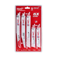 Milwaukee 49222205 Demolition Sawzall Recip Saw Blade Set (5 Pack)