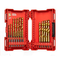 Milwaukee 4932493866 Shockwave„¢ Red Hex HSS-TIN Metal Drill Bit Set (19 Pieces)