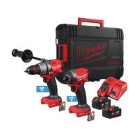 Milwaukee M18 ONEPP2A3-502X 18V One-Key Impact Driver & Combi Drill Twin Pack with 2x 5.0Ah Batteries