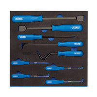 Draper Expert 63500 Scraper, Hook and Pick Set in 1/2 Drawer EVA Insert Tray (9 Piece)
