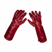 Sealey 9114/12 Red PVC Gauntlets 450mm (12 Pack)