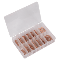 Sealey AB027CW Diesel Injector Copper Washer Assortment 250pc - Metric