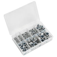 Sealey AB033LN Nylon Lock Nut Assortment 255pc M4-M16 DIN 985