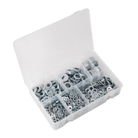Sealey AB055WA Flat Washer Assortment 1070pc M5-M16 Form A Metric DIN 125