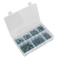 Sealey AB060SDS Self Drilling Screw Assortment 500pc Pan Head Phillips Zinc D7504N