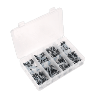 Sealey AB074BR Rivet Assortment 200pc Black Anodised
