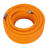Sealey AHHC1538 Air Hose 15m x Ø10mm Hybrid High Visibility with 1/4"BSP Unions