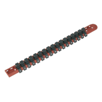 Sealey AK1217 Socket Retaining Rail with 17 Clips 1/2"Sq Drive