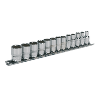 Sealey AK2680 Socket Set 13pc 1/4"Sq Drive 12pt WallDrive® Metric