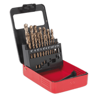 Sealey AK4701 HSS Cobalt Split Point Fully Ground Drill Bit Set 19pc Metric