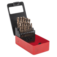 Sealey AK4702 HSS Cobalt Split Point Fully Ground Drill Bit Set 25pc Metric