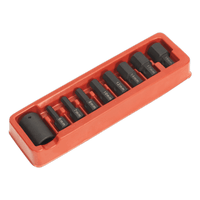 Sealey AK5609 Impact Hex Bit & Holder Set 9pc 1/2"Sq Drive