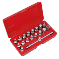 Sealey AK6586 Oil Drain Plug Key Set 21pc 3/8"Sq Drive