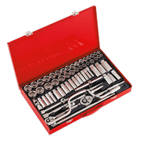 Sealey AK694 Socket Set 64pc 3/8" & 1/2"Sq Drive 6pt WallDrive® - Metric/Imperial