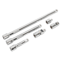 Sealey AK7690 Wobble/Rigid Extension Bar, Adaptor & Universal Joint Set 6pc 3/8"Sq Drive