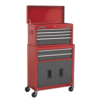 Sealey AP2200BB Topchest & Rollcab Combination 6 Drawer with Ball Bearing Slides - Red/Grey