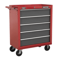 Sealey AP22505BB Rollcab 5 Drawer with Ball Bearing Slides - Red/Grey