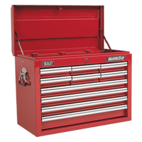 Sealey AP33109 Topchest 10 Drawer with Ball Bearing Slides - Red