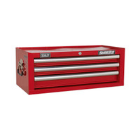 Sealey AP33339 Mid-Box 3 Drawer with Ball Bearing Slides - Red