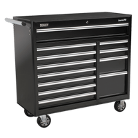 Sealey AP41120B Rollcab 12 Drawer with Ball Bearing Slides Heavy-Duty - Black