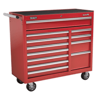 Sealey AP41120 Rollcab 12 Drawer with Ball Bearing Slides Heavy-Duty - Red