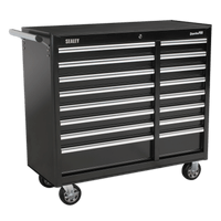 Sealey AP41169B Rollcab 16 Drawer with Ball Bearing Slides Heavy-Duty - Black