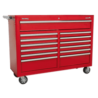 Sealey AP5213T Rollcab 13 Drawer with Ball Bearing Slides - Red