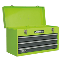 Sealey AP9243BBHV Tool Chest 3 Drawer Portable with Ball Bearing Slides - Hi-Vis Green/Grey