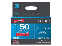 Arrow ARRT5014SS T50 Staples Stainless Steel 504SS 6mm (1/4in) Box 1000