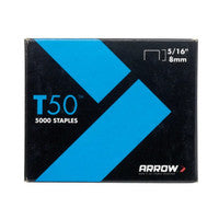 Arrow ARRT50516SS T50 Staples Stainless Steel 505SS 8mm 5/16inch Box 1000