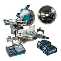 Makita LS003GD202 40V Max XGT Brushless 305mm Compound Mitre Saw with 2x 2.5Ah Batteries