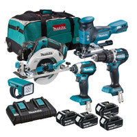 Makita MAK5KIT4X3 LXT 18V Cordless 5pc Kit with 4x 3.0Ah Batteries