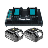 Makita DC18RD 18V LXT Twin Port Charger with 2x 5.0Ah Batteries
