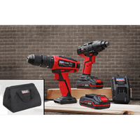 Sealey CP20VDDCOMBO 20V Cordless 13mm Hammer Drill/1/2"Sq Drive Impact Wrench Combo Kit