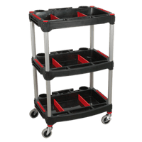 Sealey CX313 Workshop Trolley 3-Level Composite with Parts Storage