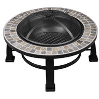 Dellonda DG111 30" Deluxe Traditional Style Fire Pit with Slate Top