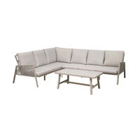 Dellonda DG57 Fusion Aluminium 4-Piece Outdoor Corner Sofa & Coffee Table Set