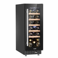 Baridi DH203 20 Bottle Slim 30cm Built-In Wine Cooler, Touchscreen Controls, Black