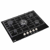 Baridi DH228 Gas Hob with 5 Cooking Zones 70cm - Black