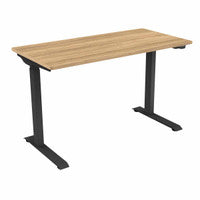 Dellonda DH66 Oak Electric Adjustable Office Standing Desk, Quiet, 70kg, 1200 x 600mm