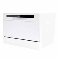 Baridi DH83 Compact Tabletop Dishwasher 6 Place Settings, Programmes, Low Noise, 6.5L Cycle, Start Delay - White