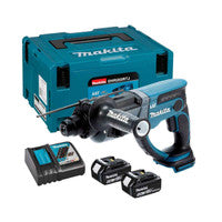 Makita DHR202RTJ 18V LXT SDS Plus Cordless 3-Mode Rotary Hammer with 2x 5.0Ah Batteries