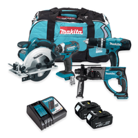 Makita DLX2025T43 18V 4 Piece Kit with 2x 5.0Ah Batteries