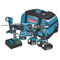 Makita DLX4138T01 18V LTX 4 Piece Cordless Tool Kit with 3x 5Ah Batteries (4 Pieces)