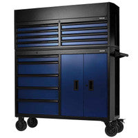BUNKER® by Draper 24254 Combined Roller Cabinet and Tool Chest, 13 Drawer, 52", Blue