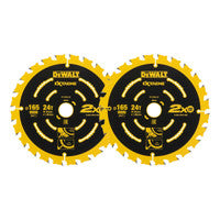DeWalt DT10300-QZ Extreme Framing Circular Saw Blade 165mm x 20mm 24T (2 Pack)