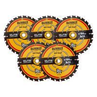 DeWalt DT10302-QZ Elite Series Circular Saw Blade 184mm x 16mm 24T (5 Pack)