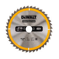DeWalt DT1953-QZ Stationary Construction Circular Saw Blade 216 x 30mm 40T